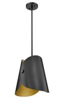 One Light Pendant by Z-Lite - Salone Collection, Matte Black Finish - 1951P11-MB