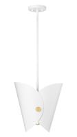 One Light Pendant by Z-Lite - Salone Collection, Matte White Finish - 1951P11-MW