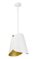 One Light Pendant by Z-Lite - Salone Collection, Matte White Finish - 1951P11-MW