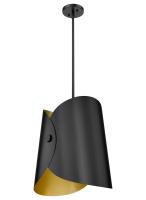 One Light Pendant by Z-Lite - Salone Collection, Matte Black Finish - 1951P18-MB