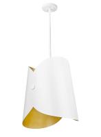 One Light Pendant by Z-Lite - Salone Collection, Matte White Finish - 1951P18-MW