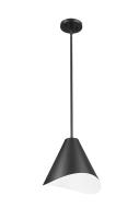 One Light Pendant by Z-Lite - Aria Collection, Matte Black Finish - 1952P12-MB