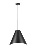 One Light Pendant by Z-Lite - Aria Collection, Matte Black Finish - 1952P18-MB
