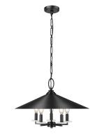 Five Light Pendant by Z-Lite - Rialto Collection, Matte Black Finish - 1953-22MB