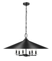 Six Light Pendant by Z-Lite - Rialto Collection, Matte Black Finish - 1953-32MB