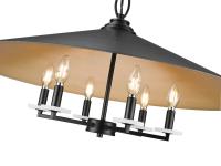 Six Light Pendant by Z-Lite - Rialto Collection, Matte Black Finish - 1953-32MB