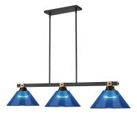 Three Light Billiard by Z-Lite - Bronte Collection, Matte Black + Rubbed Brass Finish - 1955-3MB-RB-ARDB