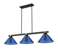 Three Light Billiard by Z-Lite - Bronte Collection, Matte Black + Rubbed Brass Finish - 1955-3MB-RB-ARDB