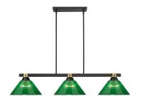 Three Light Billiard by Z-Lite - Bronte Collection, Matte Black + Rubbed Brass Finish - 1955-3MB-RB-ARG