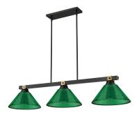 Three Light Billiard by Z-Lite - Bronte Collection, Matte Black + Rubbed Brass Finish - 1955-3MB-RB-ARG