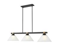 Three Light Billiard by Z-Lite - Bronte Collection, Matte Black + Rubbed Brass Finish - 1955-3MB-RB-AWL14