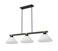 Three Light Billiard by Z-Lite - Bronte Collection, Matte Black + Rubbed Brass Finish - 1955-3MB-RB-AWL14
