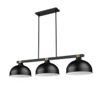 Three Light Billiard by Z-Lite - Bronte Collection, Matte Black + Rubbed Brass Finish - 1955-3MB-RB-D13MB