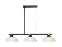 Three Light Billiard by Z-Lite - Bronte Collection, Matte Black + Rubbed Brass Finish - 1955-3MB-RB-DWL14