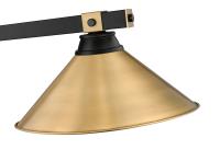 Three Light Billiard by Z-Lite - Bronte Collection, Matte Black + Rubbed Brass Finish - 1955-3MB-RB-RB15