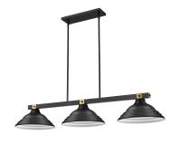 Three Light Billiard by Z-Lite - Bronte Collection, Matte Black + Rubbed Brass Finish - 1955-3MB-RB-SMB