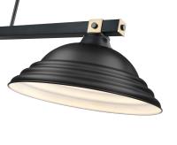 Three Light Billiard by Z-Lite - Bronte Collection, Matte Black + Rubbed Brass Finish - 1955-3MB-RB-SMB