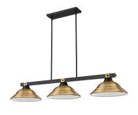 Three Light Billiard by Z-Lite - Bronte Collection, Matte Black + Rubbed Brass Finish - 1955-3MB-RB-SRB