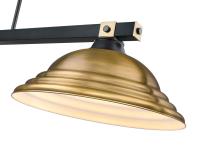 Three Light Billiard by Z-Lite - Bronte Collection, Matte Black + Rubbed Brass Finish - 1955-3MB-RB-SRB