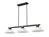 Three Light Billiard by Z-Lite - Bronte Collection, Matte Black + Rubbed Brass Finish - 1955-3MB-RB-WM16