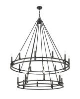 20 Light Chandelier by Z-Lite - Dennison Collection, Matte Black Finish - 4005-20MB