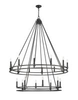 20 Light Chandelier by Z-Lite - Dennison Collection, Matte Black Finish - 4005-20MB