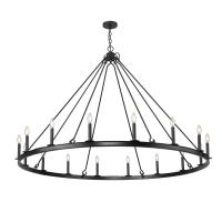 16 Light Chandelier by Z-Lite - Barclay Collection, Matte Black Finish - 482R-16MB