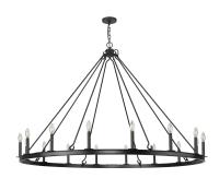 16 Light Chandelier by Z-Lite - Barclay Collection, Matte Black Finish - 482R-16MB