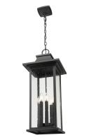 Six Light Outdoor Chain Mount Ceiling Fixture by Z-Lite - Tiberius Collection, Black Finish - 5017CHXL-BK