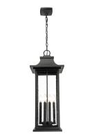 Six Light Outdoor Chain Mount Ceiling Fixture by Z-Lite - Tiberius Collection, Black Finish - 5017CHXL-BK