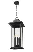 Six Light Outdoor Chain Mount Ceiling Fixture by Z-Lite - Tiberius Collection, Black Finish - 5017CHXL-BK
