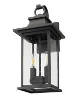 Two Light Outdoor Wall Sconce by Z-Lite - Tiberius Collection, Black Finish - 5017M-BK