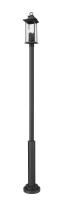 Four Light Outdoor Post Mounted Fixture by Z-Lite - Tiberius Collection, Black Finish - 5017PHBR-5010P-BK