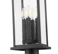 Four Light Outdoor Post Mounted Fixture by Z-Lite - Tiberius Collection, Black Finish - 5017PHBR-5010P-BK