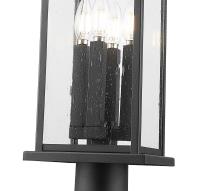 Four Light Outdoor Pier Mounted Fixture by Z-Lite - Tiberius Collection, Black Finish - 5017PHBR-533PM-BK