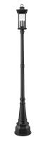 Four Light Outdoor Post Mounted Fixture by Z-Lite - Tiberius Collection, Black Finish - 5017PHBR-564P-BK