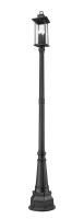 Four Light Outdoor Post Mounted Fixture by Z-Lite - Tiberius Collection, Black Finish - 5017PHBR-564P-BK