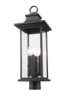 Four Light Outdoor Post Mount Fixture by Z-Lite - Tiberius Collection, Black Finish - 5017PHBR-BK