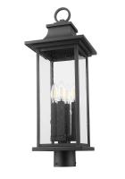 Four Light Outdoor Post Mount Fixture by Z-Lite - Tiberius Collection, Black Finish - 5017PHBR-BK
