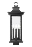 Four Light Outdoor Post Mount Fixture by Z-Lite - Tiberius Collection, Black Finish - 5017PHBS-BK