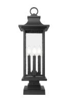 Four Light Outdoor Pier Mounted Fixture by Z-Lite - Tiberius Collection, Black Finish - 5017PHBS-SQPM-BK