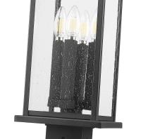 Four Light Outdoor Pier Mounted Fixture by Z-Lite - Tiberius Collection, Black Finish - 5017PHBS-SQPM-BK