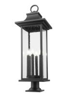 Six Light Outdoor Pier Mounted Fixture by Z-Lite - Tiberius Collection, Black Finish - 5017PHXLR-533PM-BK