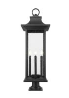 Six Light Outdoor Pier Mounted Fixture by Z-Lite - Tiberius Collection, Black Finish - 5017PHXLR-533PM-BK