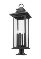 Six Light Outdoor Pier Mounted Fixture by Z-Lite - Tiberius Collection, Black Finish - 5017PHXLR-533PM-BK