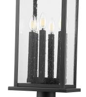 Six Light Outdoor Pier Mounted Fixture by Z-Lite - Tiberius Collection, Black Finish - 5017PHXLR-533PM-BK