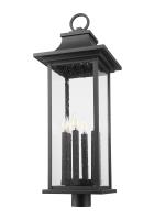 Six Light Outdoor Post Mount Fixture by Z-Lite - Tiberius Collection, Black Finish - 5017PHXLR-BK