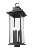 Six Light Outdoor Post Mount Fixture by Z-Lite - Tiberius Collection, Black Finish - 5017PHXLS-BK