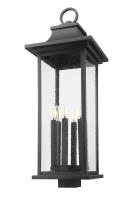 Six Light Outdoor Post Mount Fixture by Z-Lite - Tiberius Collection, Black Finish - 5017PHXLS-BK