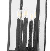 Six Light Outdoor Pier Mounted Fixture by Z-Lite - Tiberius Collection, Black Finish - 5017PHXLS-SQPM-BK